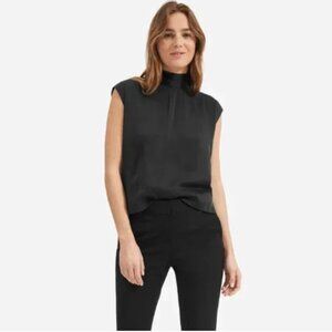 Everlane The Clean Silk Tie Neck Blouse
